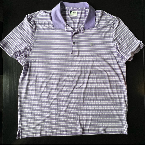 Izod Other - ⛳️Izod Golf Polo Shirt Striped Light Purple & White Men's Size XXL ⛳️